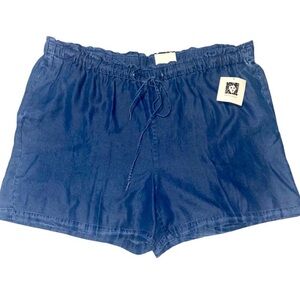 NWT Anne Klein Drawstring Chambray Shorts Size Large